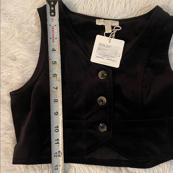 Chelsea & Violet Black Buttoned Vest Top Size Medium NWT - Picture 5 of 7